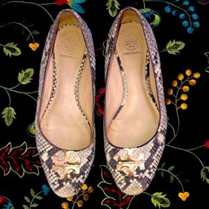 Tory Burch Snakeskin Flats